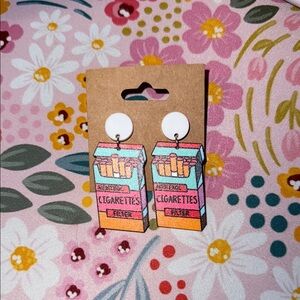 Colorful Cigarette Box Earrings